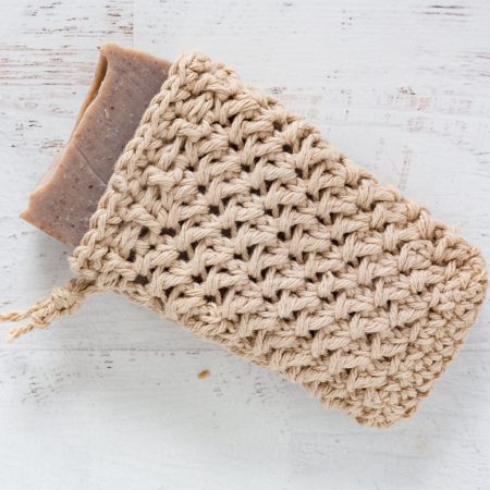 hand knit soap scrubber